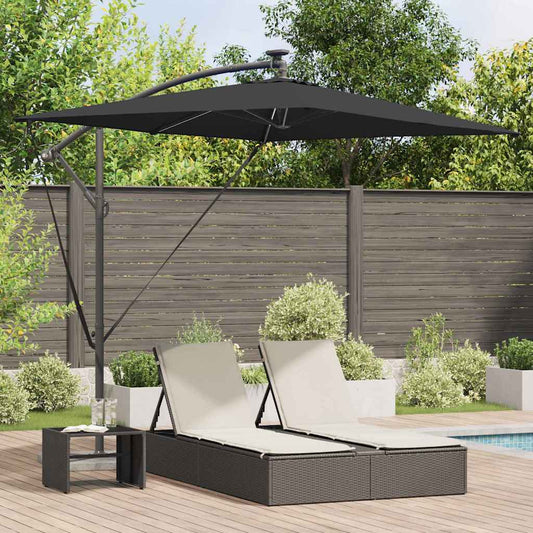 vidaXL Umbrella Black 294 x 200 x 270 cm Polyester and Aluminium