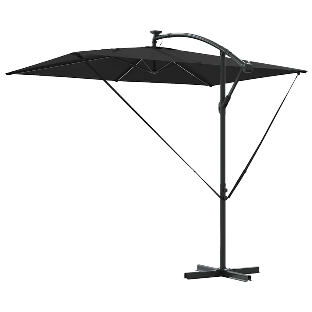 vidaXL Umbrella Black 294 x 200 x 270 cm Polyester and Aluminium
