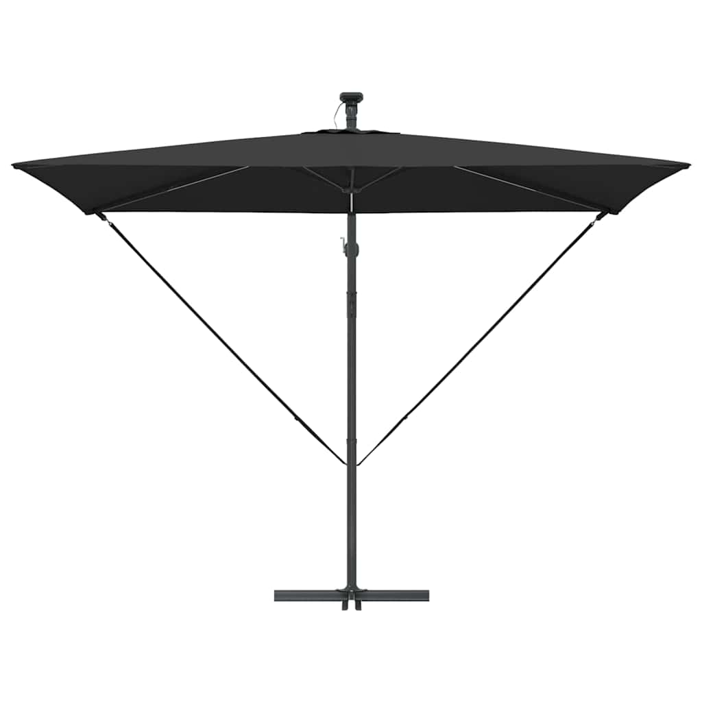 vidaXL Umbrella Black 294 x 200 x 270 cm Polyester and Aluminium