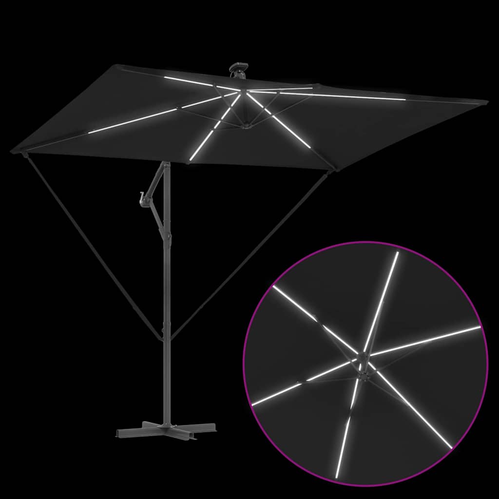 vidaXL Umbrella Black 294 x 200 x 270 cm Polyester and Aluminium