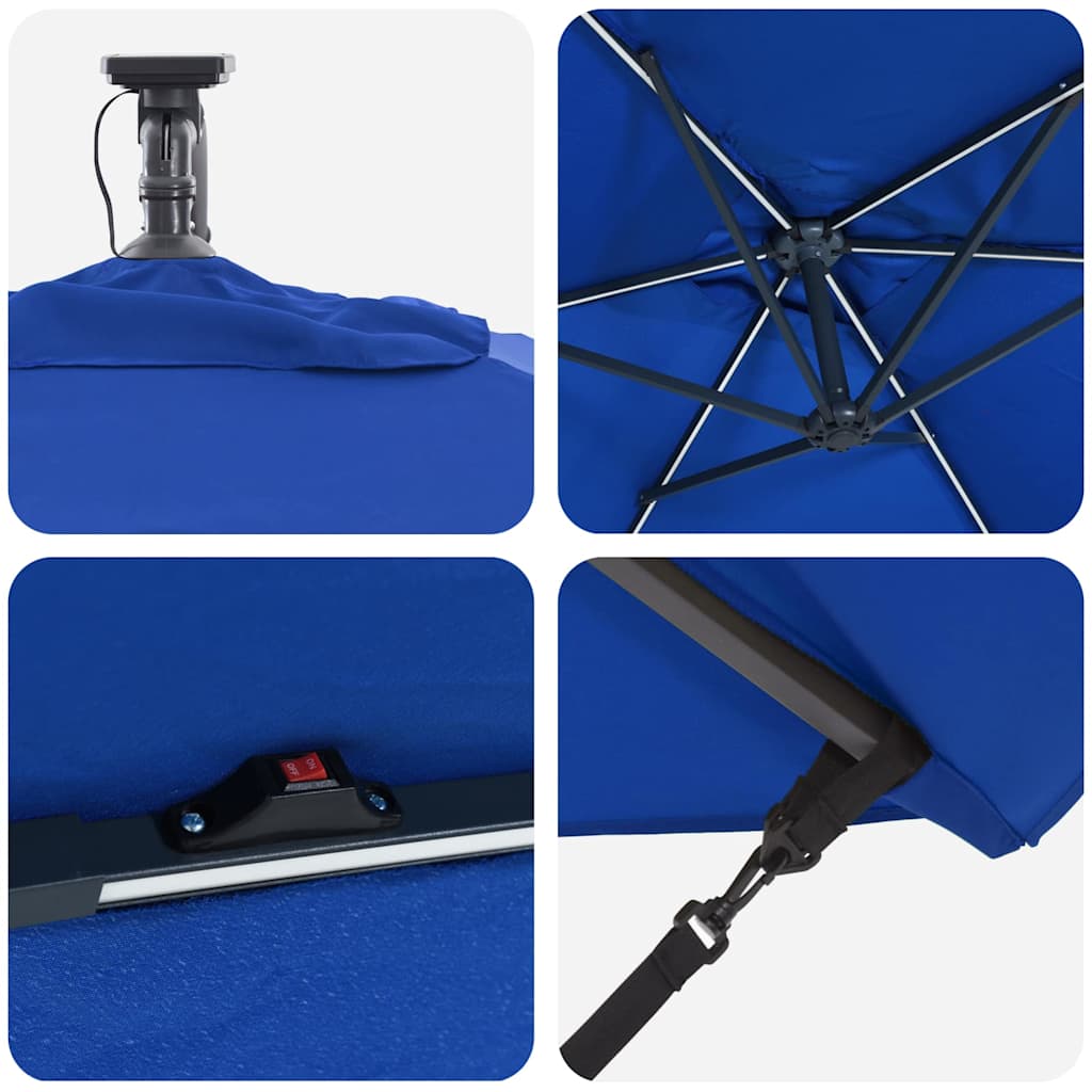 vidaXL Umbrella 294 x 200 x 270 cm Polyester and Aluminium Azurblau