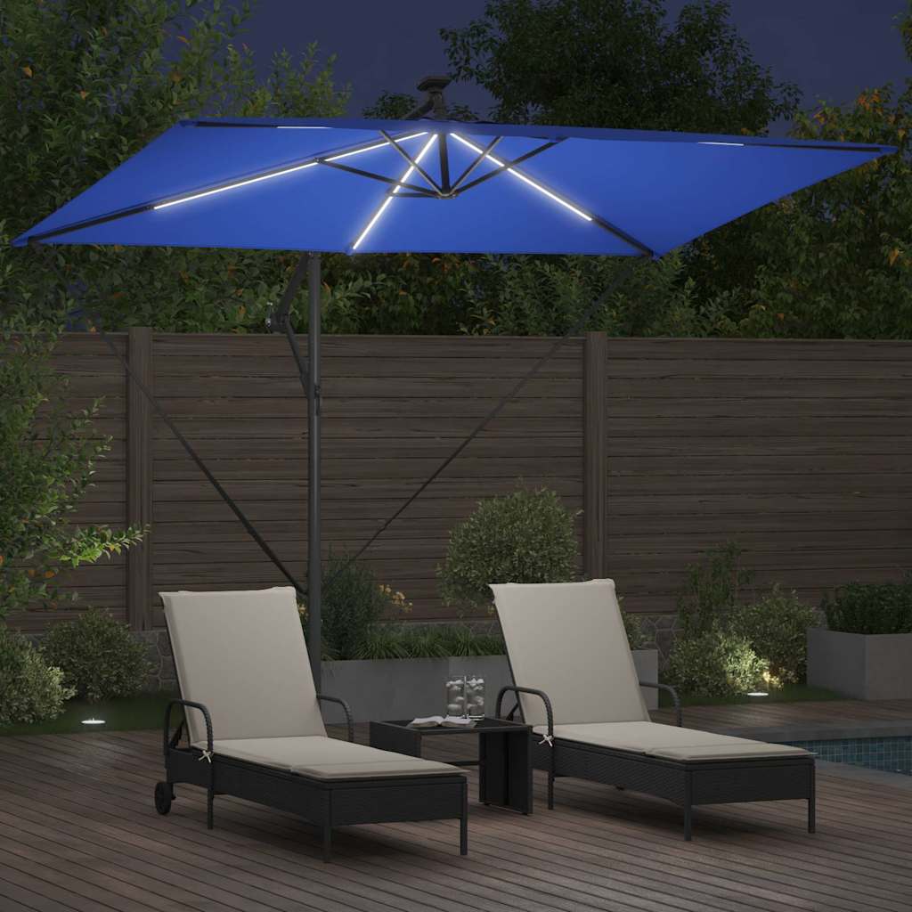 vidaXL Umbrella 294 x 200 x 270 cm Polyester and Aluminium Azurblau