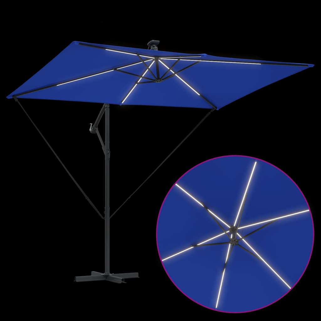 vidaXL Umbrella 294 x 200 x 270 cm Polyester and Aluminium Azurblau