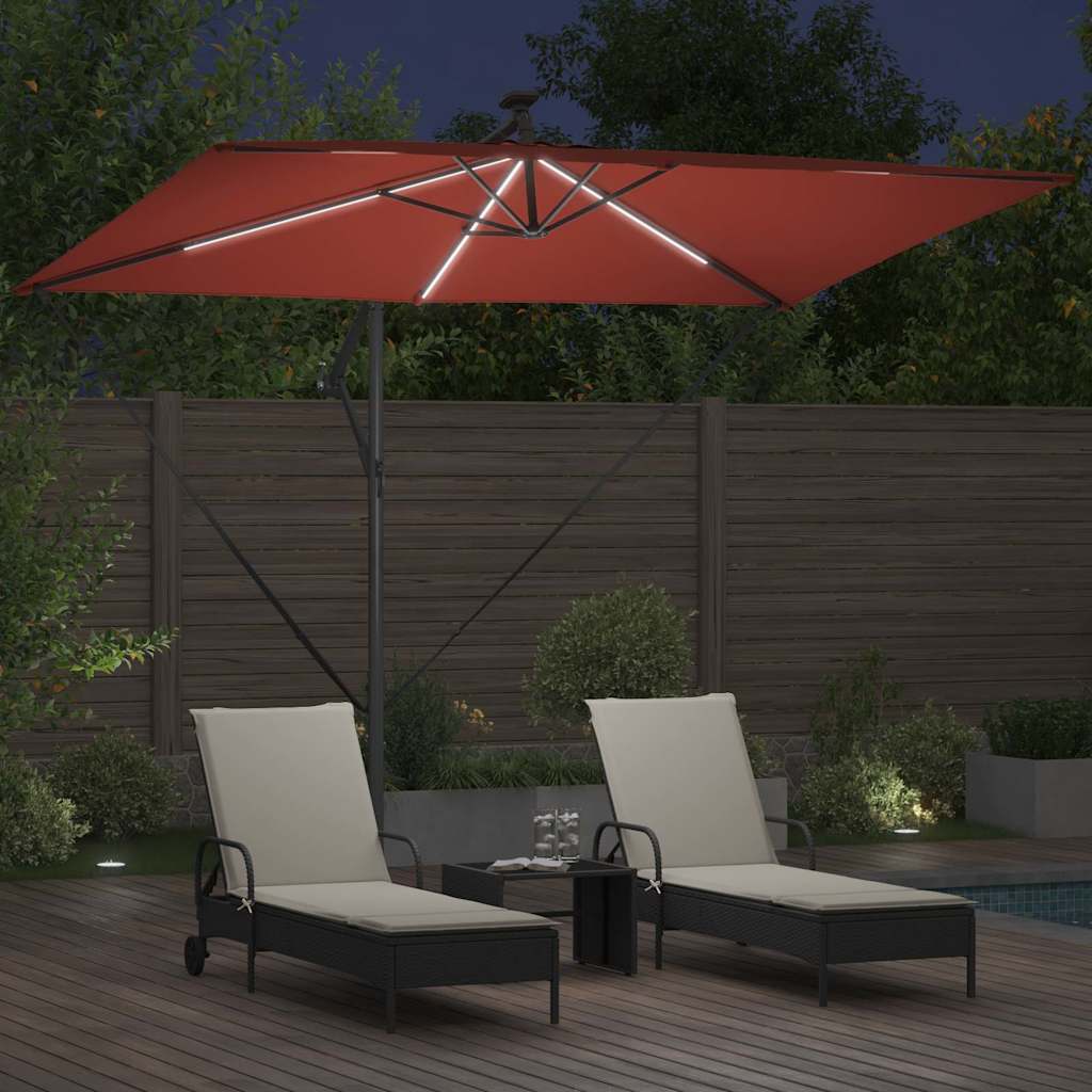 vidaXL Umbrella Terracotta 294 x 200 x 270 cm Polyester and Aluminium