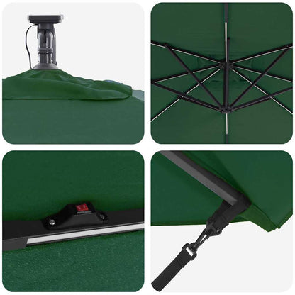 vidaXL Umbrella Green 249 x 249 x 250 cm Polyester and Aluminium