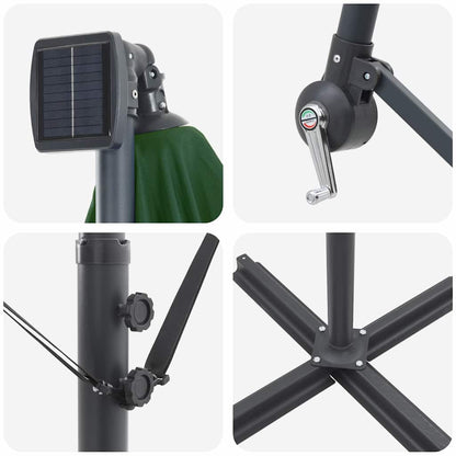vidaXL Umbrella Green 249 x 249 x 250 cm Polyester and Aluminium