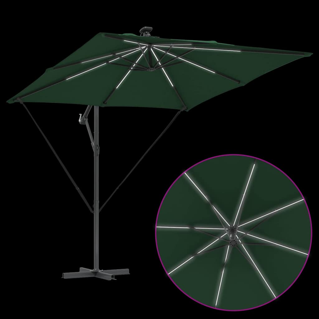 vidaXL Umbrella Green 249 x 249 x 250 cm Polyester and Aluminium