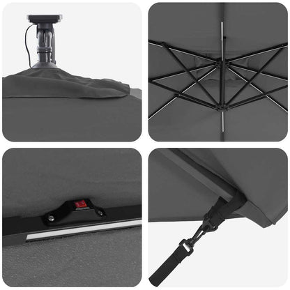 vidaXL Umbrella Anthracite 249 x 249 x 250 cm Polyester and Aluminium