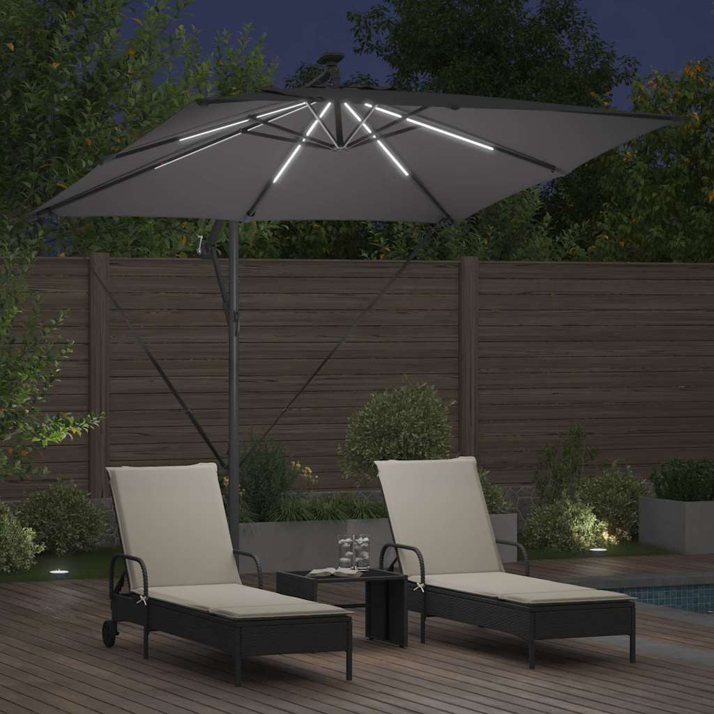 vidaXL Umbrella Anthracite 249 x 249 x 250 cm Polyester and Aluminium