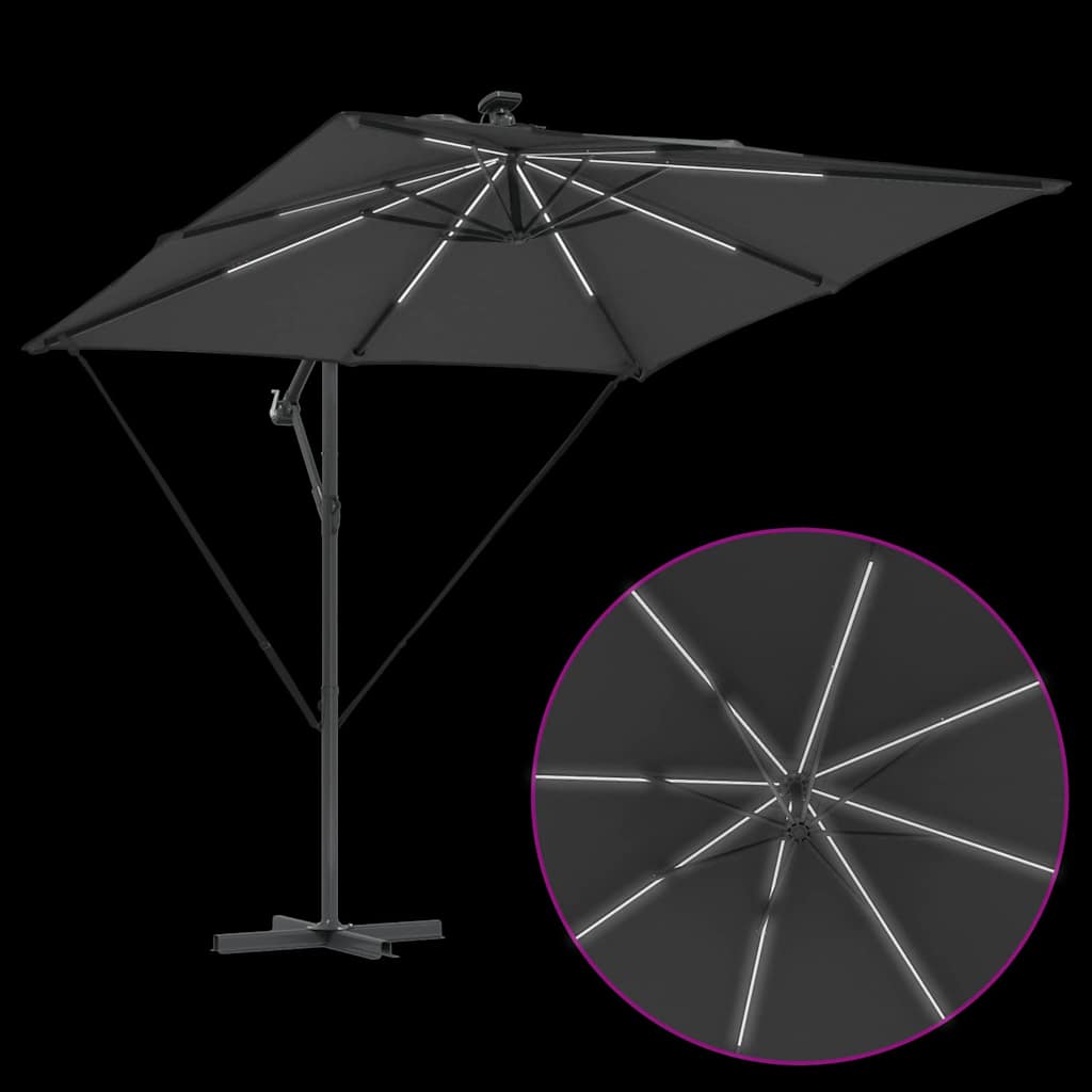 vidaXL Umbrella Anthracite 249 x 249 x 250 cm Polyester and Aluminium