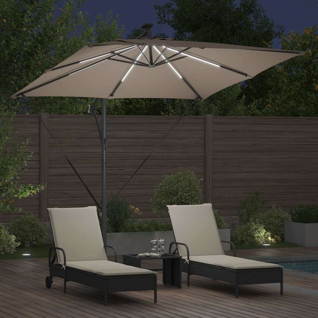vidaXL Umbrella Taupe 249 x 249 x 250 cm Polyester and Aluminium