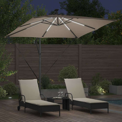 vidaXL Umbrella Taupe 249 x 249 x 250 cm Polyester and Aluminium