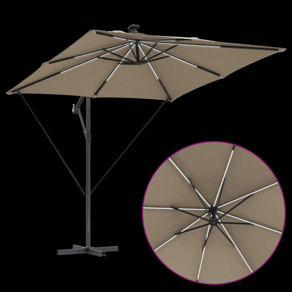 vidaXL Umbrella Taupe 249 x 249 x 250 cm Polyester and Aluminium