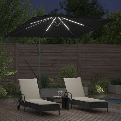 vidaXL Umbrella Black 249 x 249 x 250 cm Polyester and Aluminium