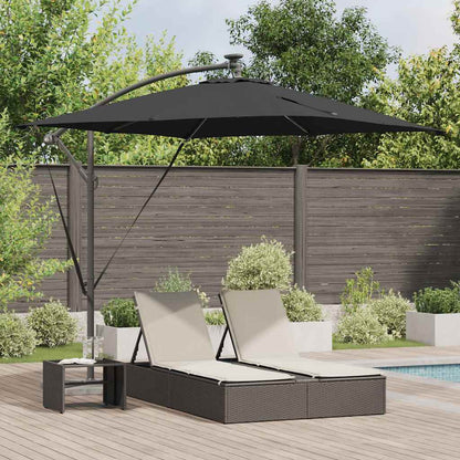vidaXL Umbrella Black 249 x 249 x 250 cm Polyester and Aluminium