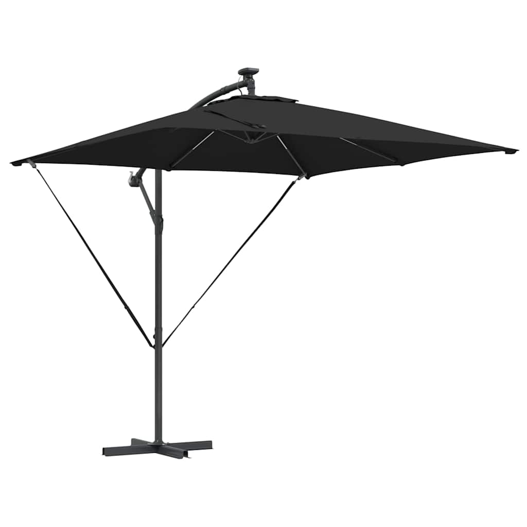 vidaXL Umbrella Black 249 x 249 x 250 cm Polyester and Aluminium