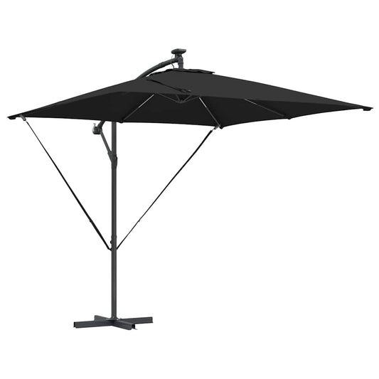 vidaXL Umbrella Black 249 x 249 x 250 cm Polyester and Aluminium