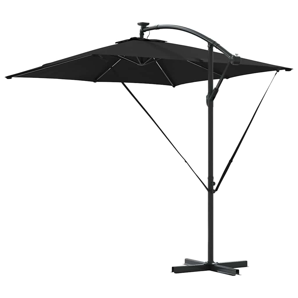 vidaXL Umbrella Black 249 x 249 x 250 cm Polyester and Aluminium