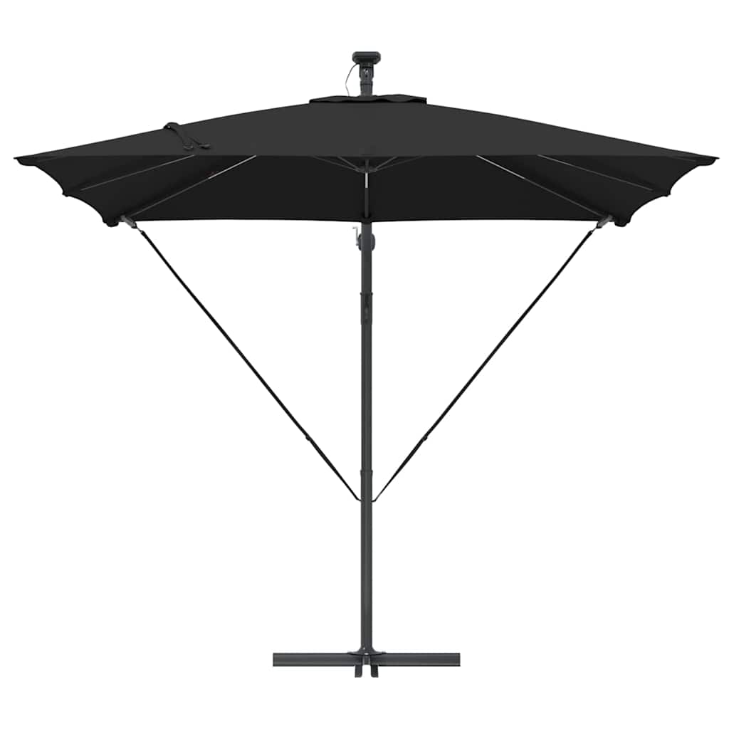 vidaXL Umbrella Black 249 x 249 x 250 cm Polyester and Aluminium