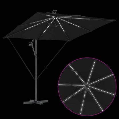 vidaXL Umbrella Black 249 x 249 x 250 cm Polyester and Aluminium