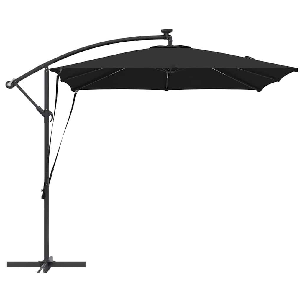 vidaXL Umbrella Black 249 x 249 x 250 cm Polyester and Aluminium