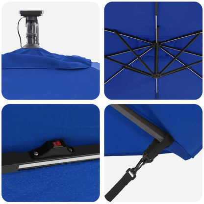 vidaXL Umbrella 249 x 249 x 250 cm Polyester and Aluminium Azurblau