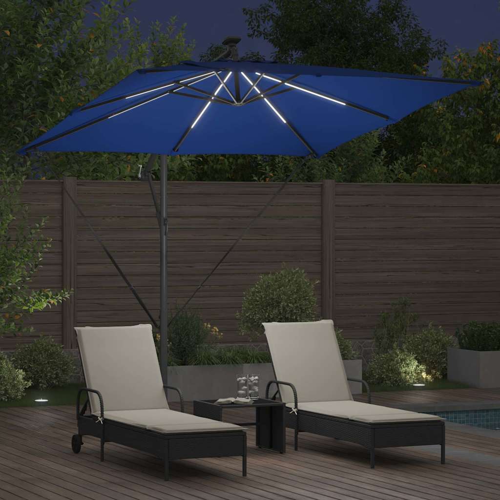 vidaXL Umbrella 249 x 249 x 250 cm Polyester and Aluminium Azurblau