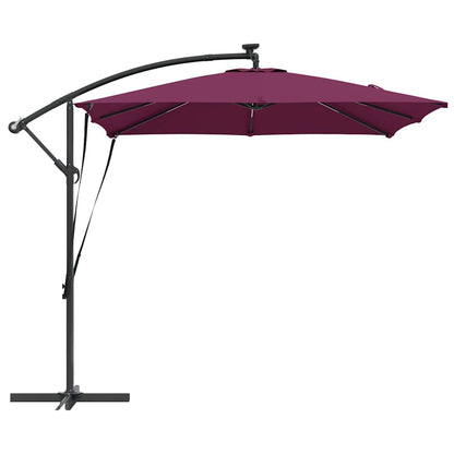 vidaXL Umbrella with LED Strip Lights Bordeaux Red 249 x 249 x 250 cm