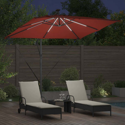 vidaXL Umbrella Terracotta 249 x 249 x 250 cm Polyester and Aluminium