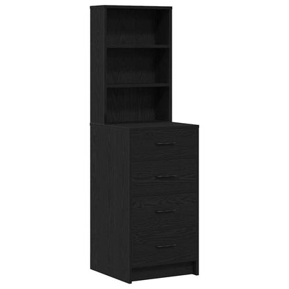 vidaXL Dressing Table Black 78.5 x 41 x 135 cm Engineered wood