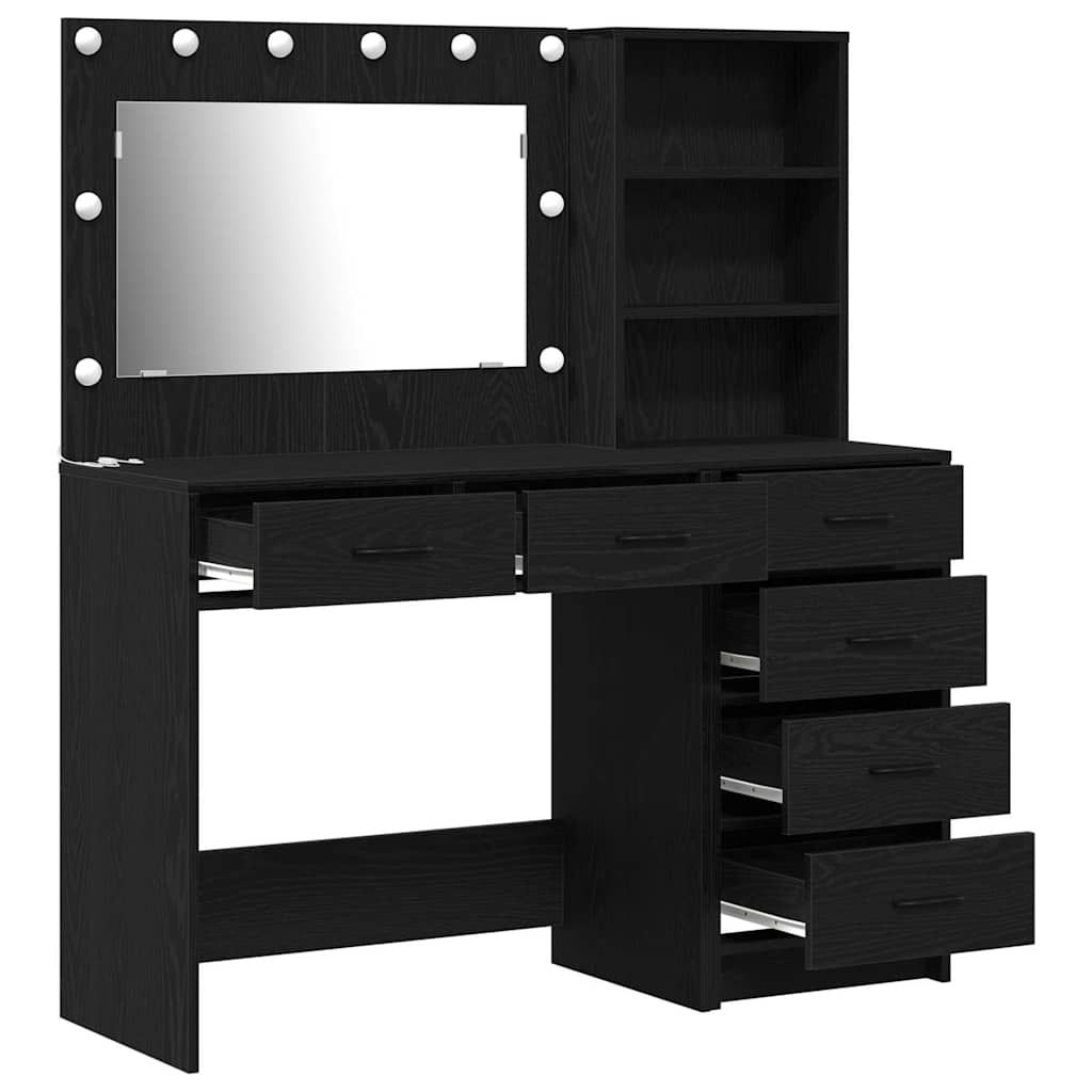 vidaXL Dressing Table Black 78.5 x 41 x 135 cm Engineered wood