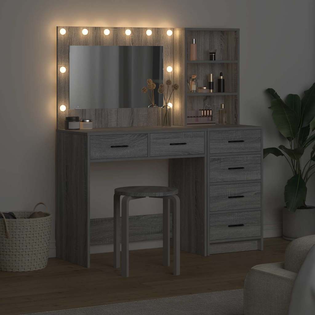 vidaXL Dressing Table 2 pcs Light Grey 78.5 x 41 x 135 cm
