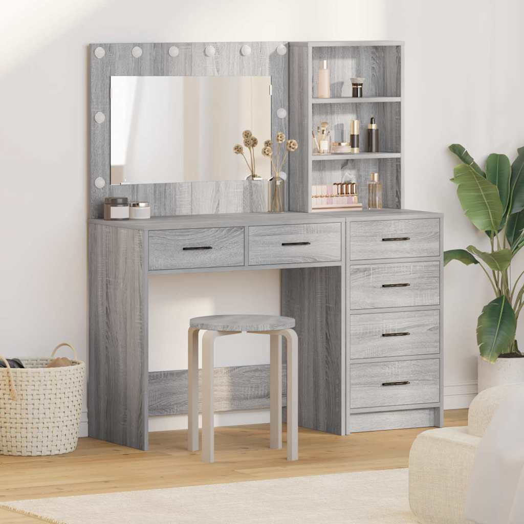 vidaXL Dressing Table 2 pcs Light Grey 78.5 x 41 x 135 cm