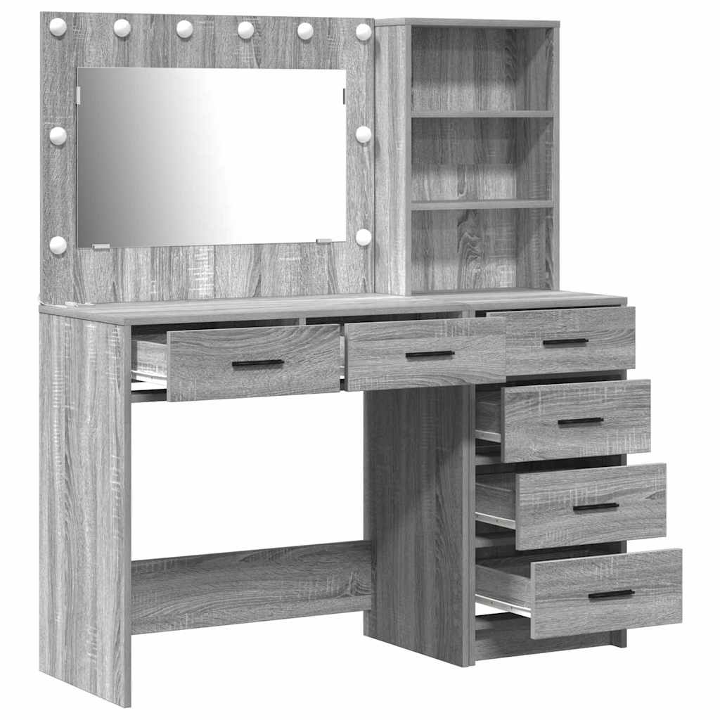 vidaXL Dressing Table 2 pcs Light Grey 78.5 x 41 x 135 cm