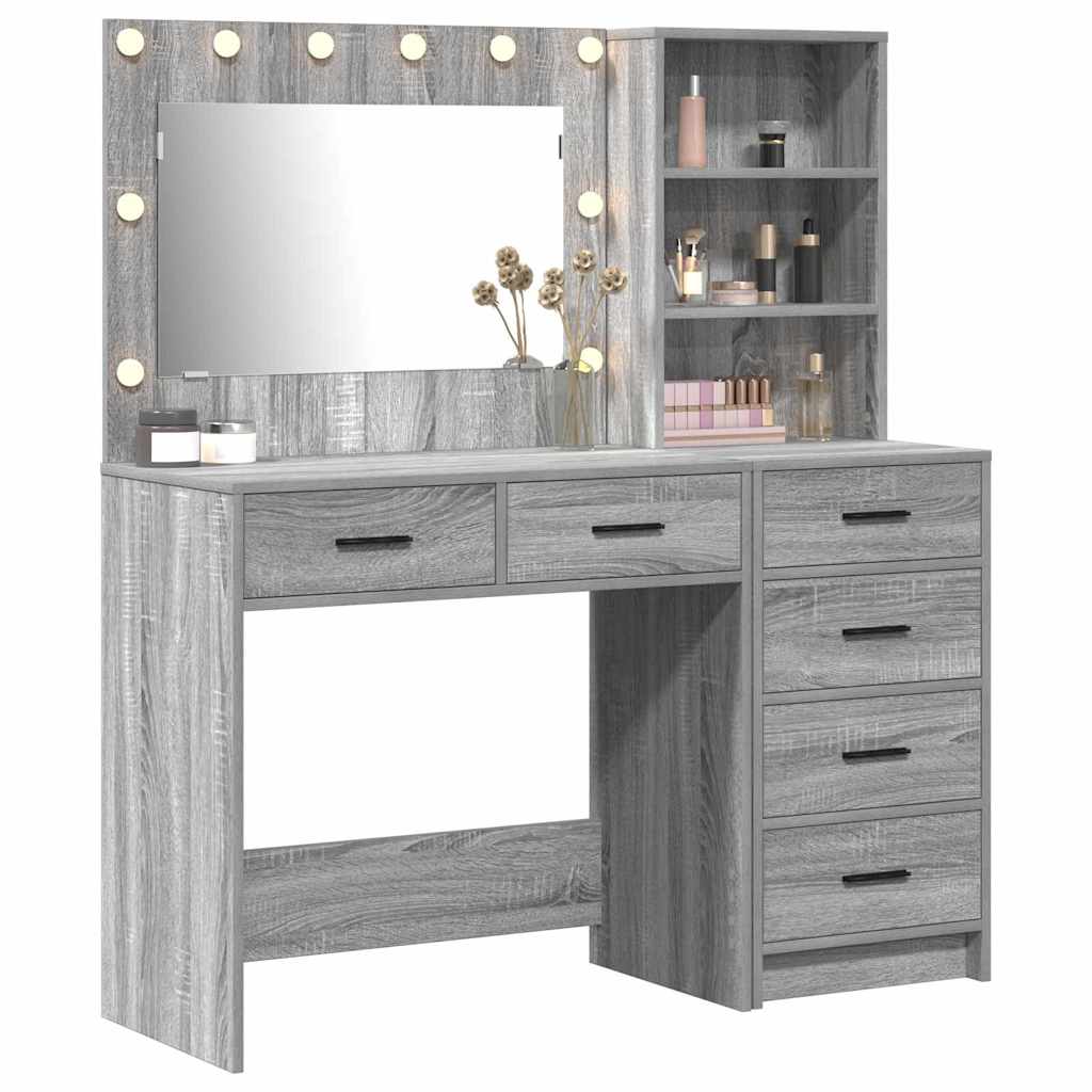 vidaXL Dressing Table 2 pcs Light Grey 78.5 x 41 x 135 cm