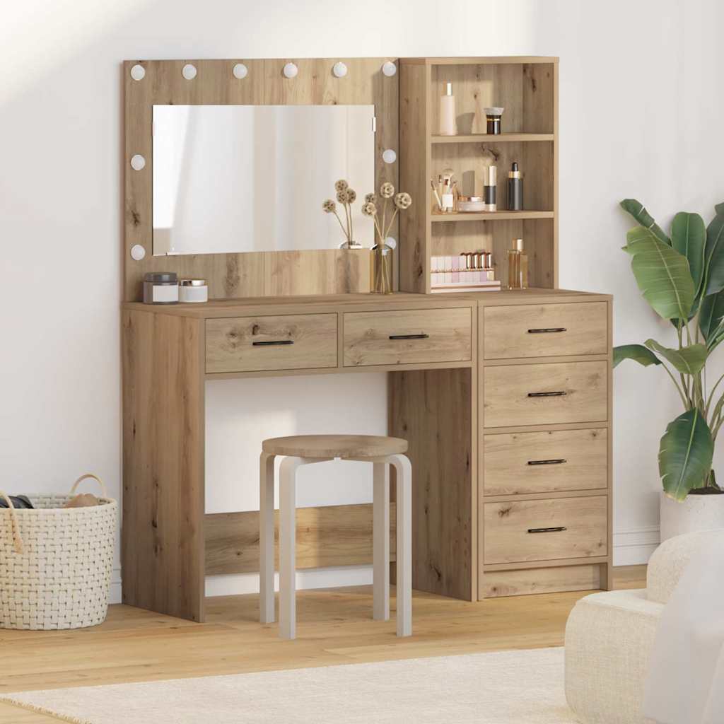vidaXL Dressing Table 2 pcs Brown 78.5 x 41 x 135 cm Engineered Wood