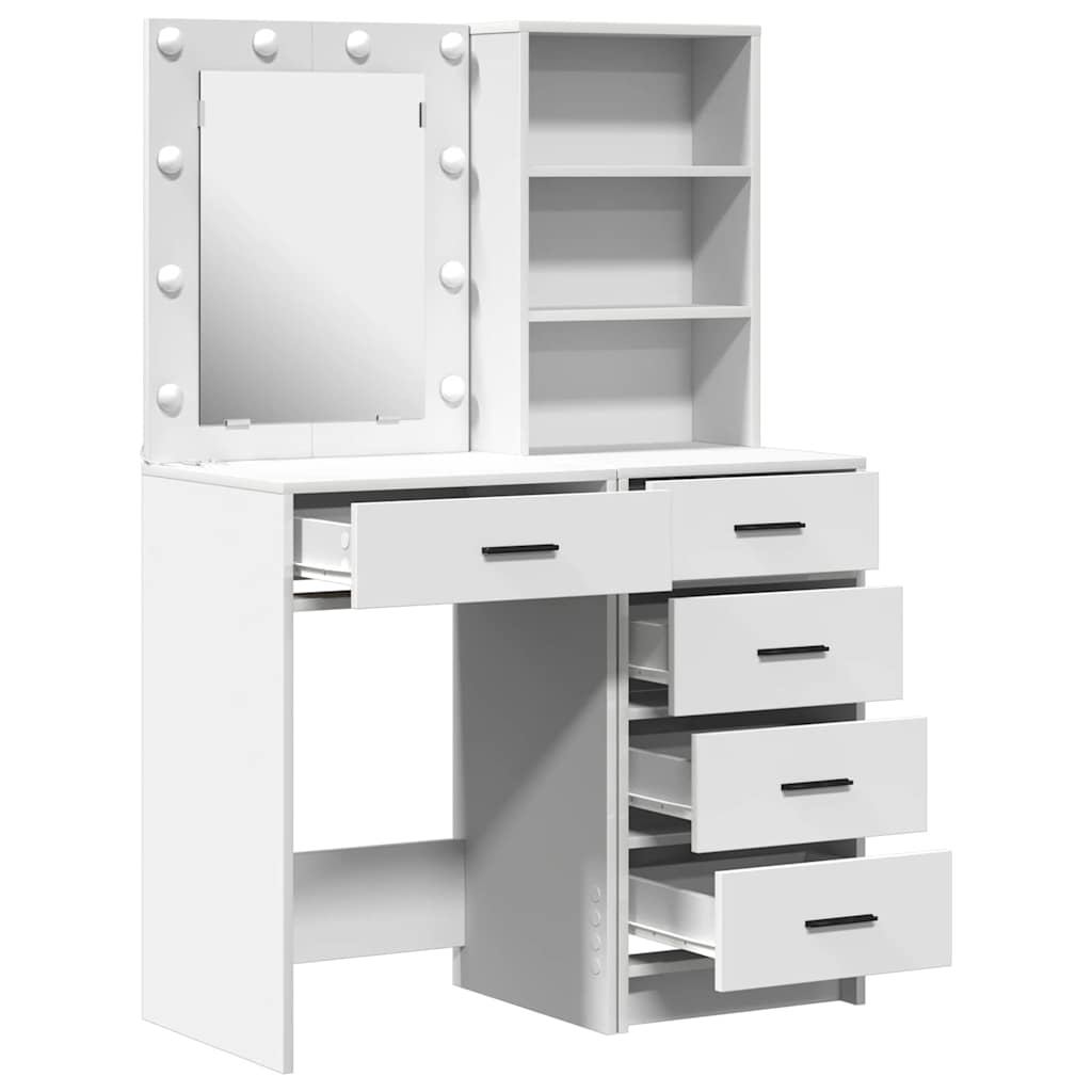 vidaXL Dressing Table 2 pcs White 50 x 41 x 135 cm Engineered Wood
