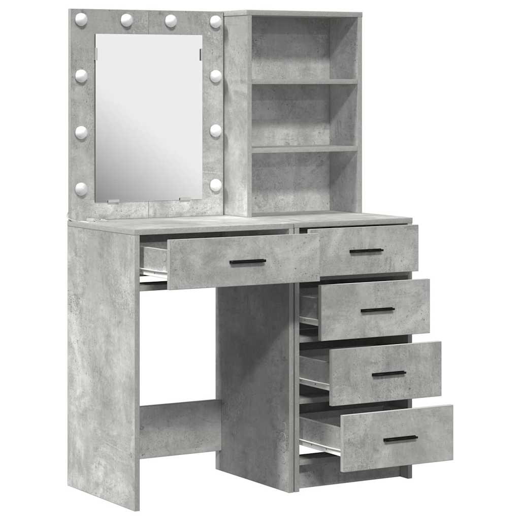 vidaXL Dressing Table 2 pcs Grey 50 x 41 x 135 cm Engineered Wood