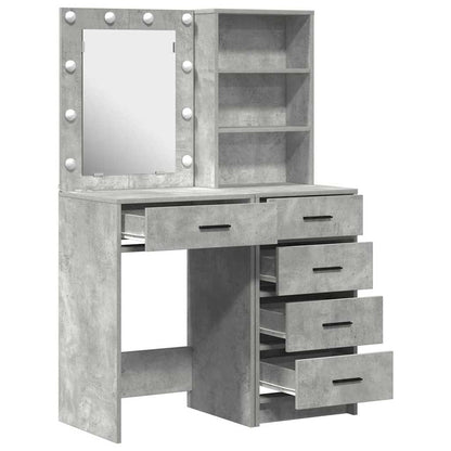 vidaXL Dressing Table 2 pcs Grey 50 x 41 x 135 cm Engineered Wood