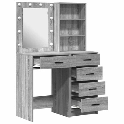 vidaXL Dressing Table 2 pcs Grey 50 x 41 x 135 cm Engineered Wood
