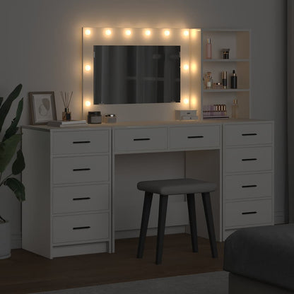vidaXL Dressing Table 3 pcs White 78.5 x 41 x 135 cm Engineered Wood