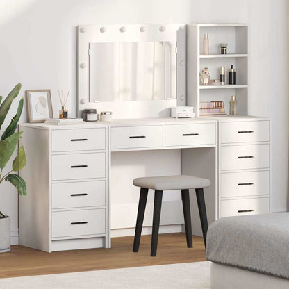 vidaXL Dressing Table 3 pcs White 78.5 x 41 x 135 cm Engineered Wood