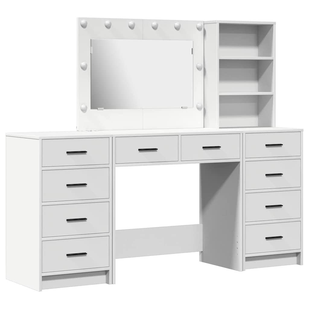 vidaXL Dressing Table 3 pcs White 78.5 x 41 x 135 cm Engineered Wood