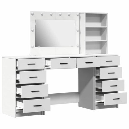vidaXL Dressing Table 3 pcs White 78.5 x 41 x 135 cm Engineered Wood