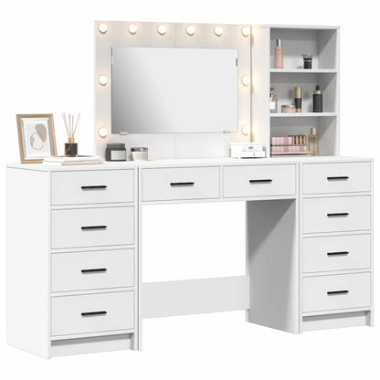 vidaXL Dressing Table 3 pcs White 78.5 x 41 x 135 cm Engineered Wood