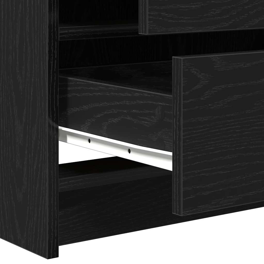 vidaXL Dressing Table 3 pcs Black Oak 78.5 x 41 x 135 cm