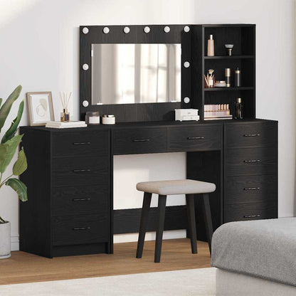 vidaXL Dressing Table 3 pcs Black Oak 78.5 x 41 x 135 cm