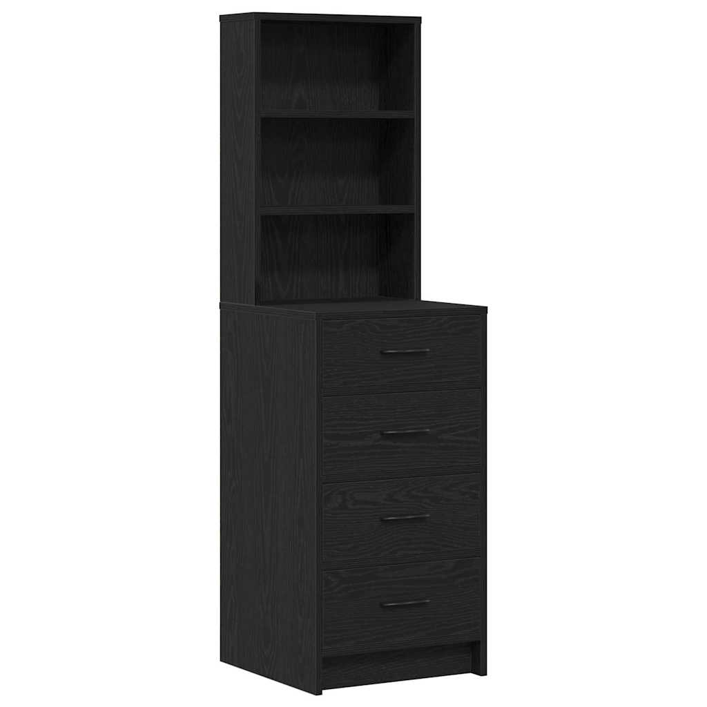 vidaXL Dressing Table 3 pcs Black Oak 78.5 x 41 x 135 cm