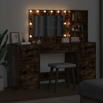 vidaXL Dressing Table 3 pcs Smoked Oak 78.5 x 41 x 135 cm
