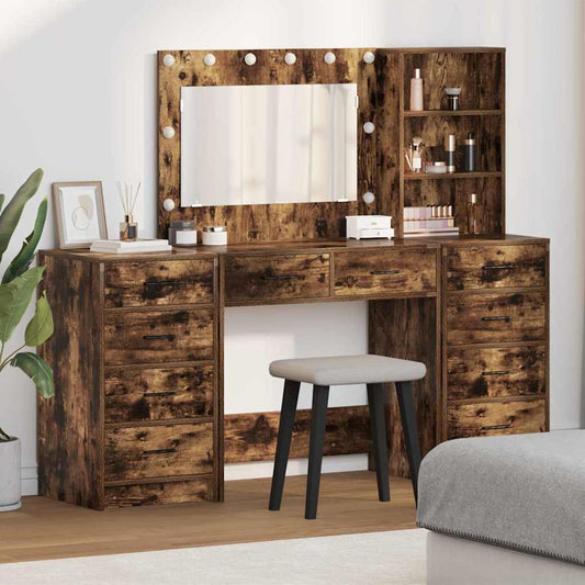 vidaXL Dressing Table 3 pcs Smoked Oak 78.5 x 41 x 135 cm